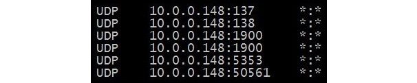 Figure 9.23 – Netstat command showing UDP connection status
