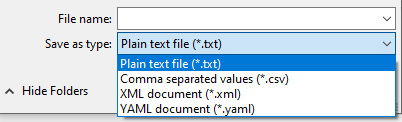 Figure 18.7 – Statistics: Save as
