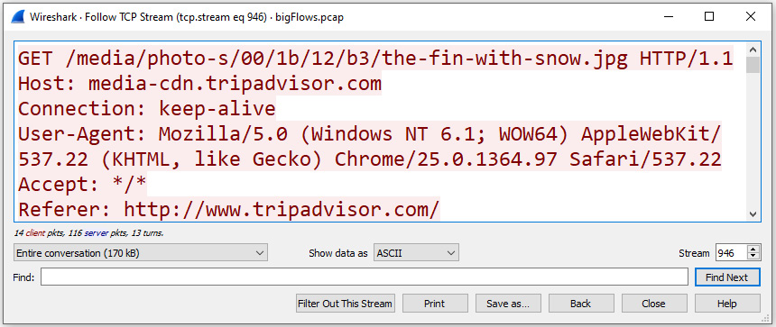 Figure 18.12 – Follow TCP Stream 946
