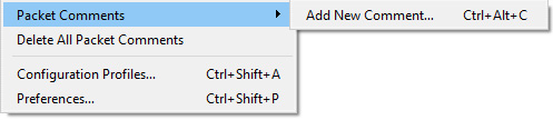 Figure 18.22 – Packet Comments selection
