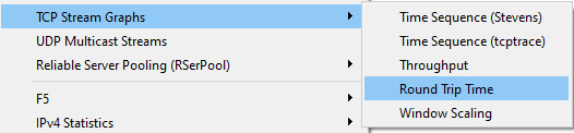 Figure 19.14 – TCP Stream Graphs menu
