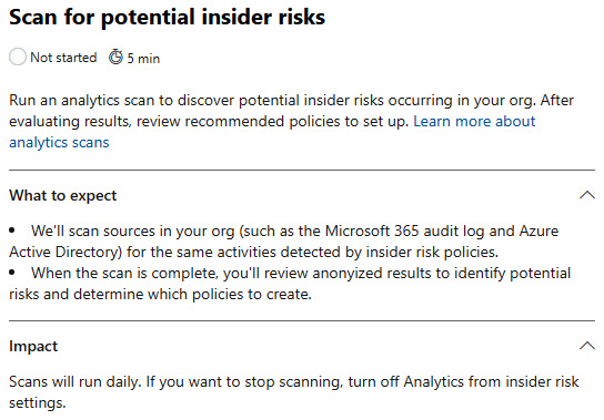 Figure 8.18 – Insider risk analytics scan 
