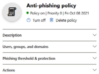 Figure 8.4 – The Anti-phishing policy window
