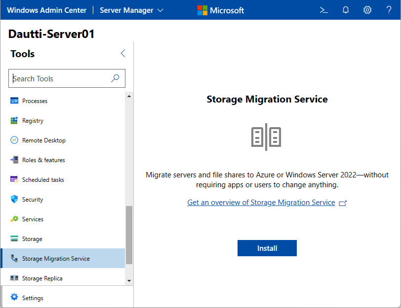 Figure 2.4 – Storage Migration Service in Windows Server 2022
