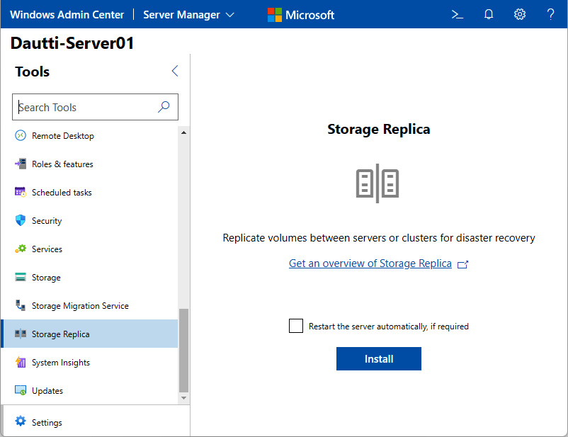 Figure 2.5 – Storage Replica in Windows Server 2022
