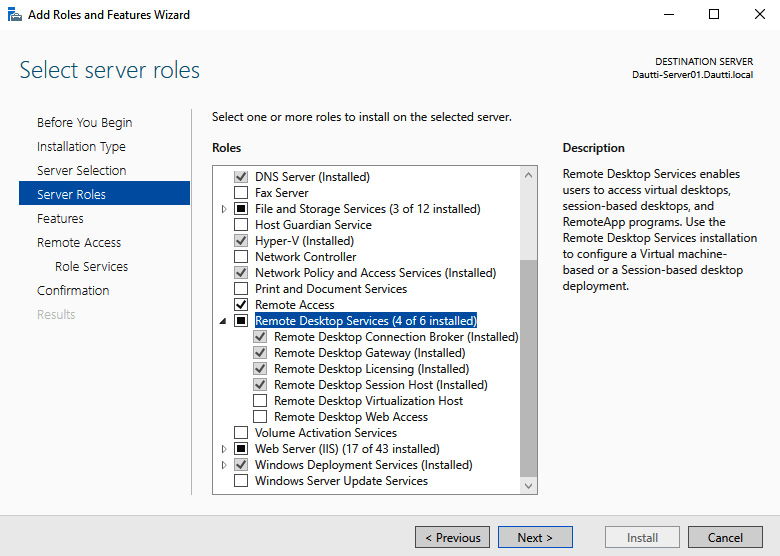 Figure 6.15 – Adding the RDS role in Windows Server 2022

