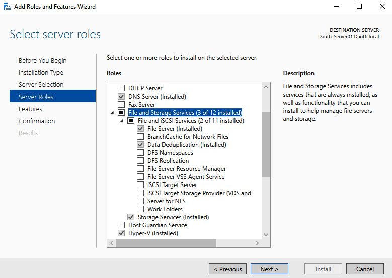 Figure 6.19 – The File and Storage Services role in Windows Server 2022
