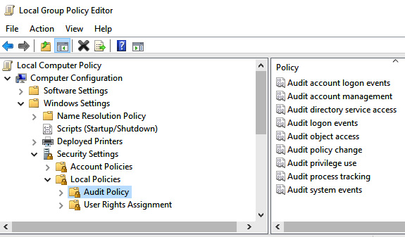 Figure 6.30 – Auditing in Windows Server 2022
