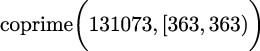  ( ) coprime 131073,[363,363) 