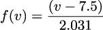  (v-−-7.5) f(v) = 2.031 