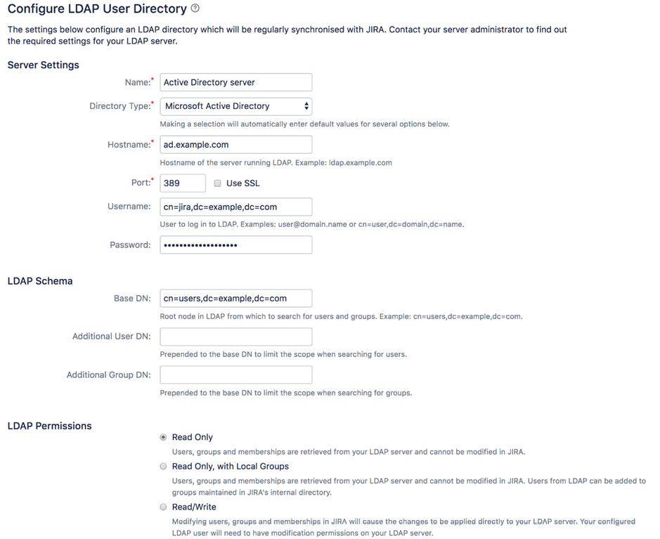 Figure 9.11 – Adding an LDAP user directory

