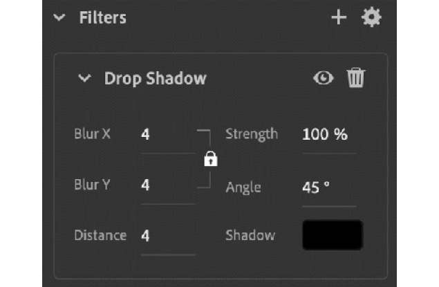 Figure 11.17 – The Drop Shadow filter
