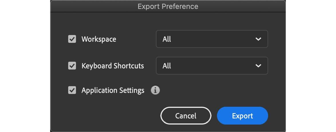 Figure 3.27 – Export preferences
