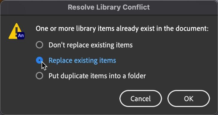 Figure 7.25 – The Resolve Library Conflict dialog
