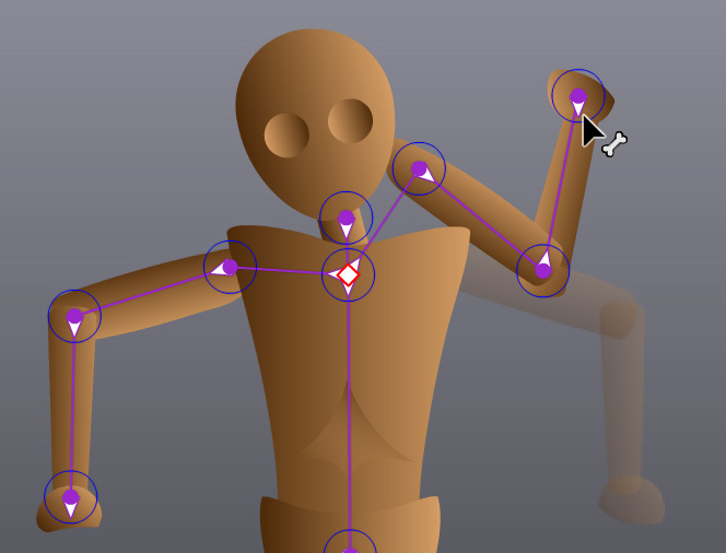 Figure 8.8 – Adjusting unconstrained armature limbs
