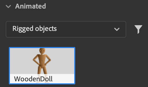 Figure 8.41 – Imported rigged object within the Assets panel
