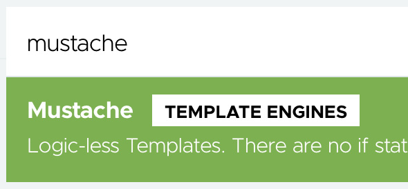 Figure 2.5 – Adding Mustache, a logic-less template language
