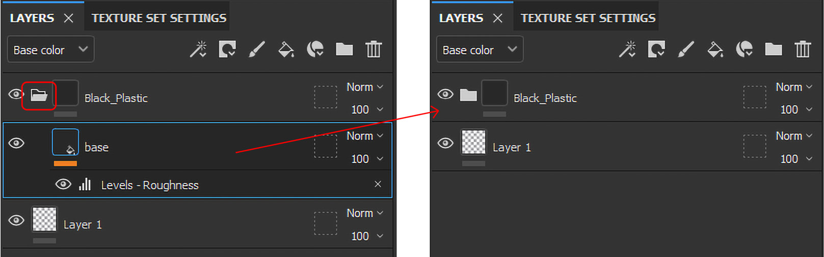 Figure 4.1 – Collapsing a folder
