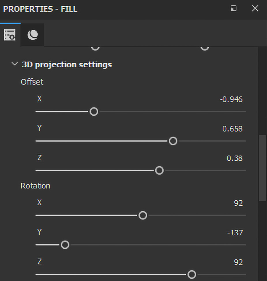 Figure 4.20 – Sticker6-MTV’s 3D projection settings
