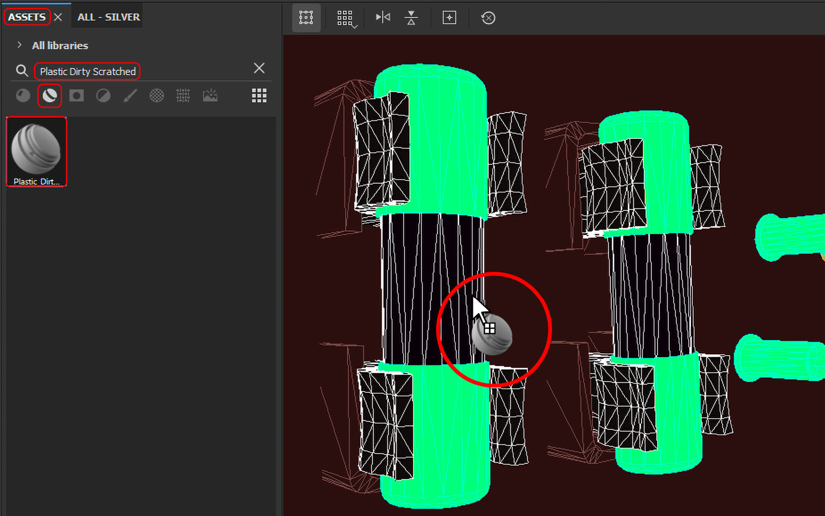 Figure 6.24 – Applying Plastic Dirty Scratched to the TV fuse in the TV_Parts Texture Set
