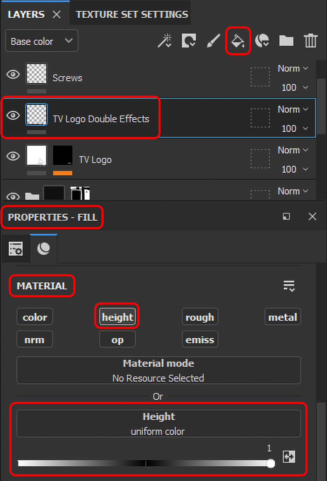 Figure 6.34 – Adding a new TV Logo Double Effects fill Layer
