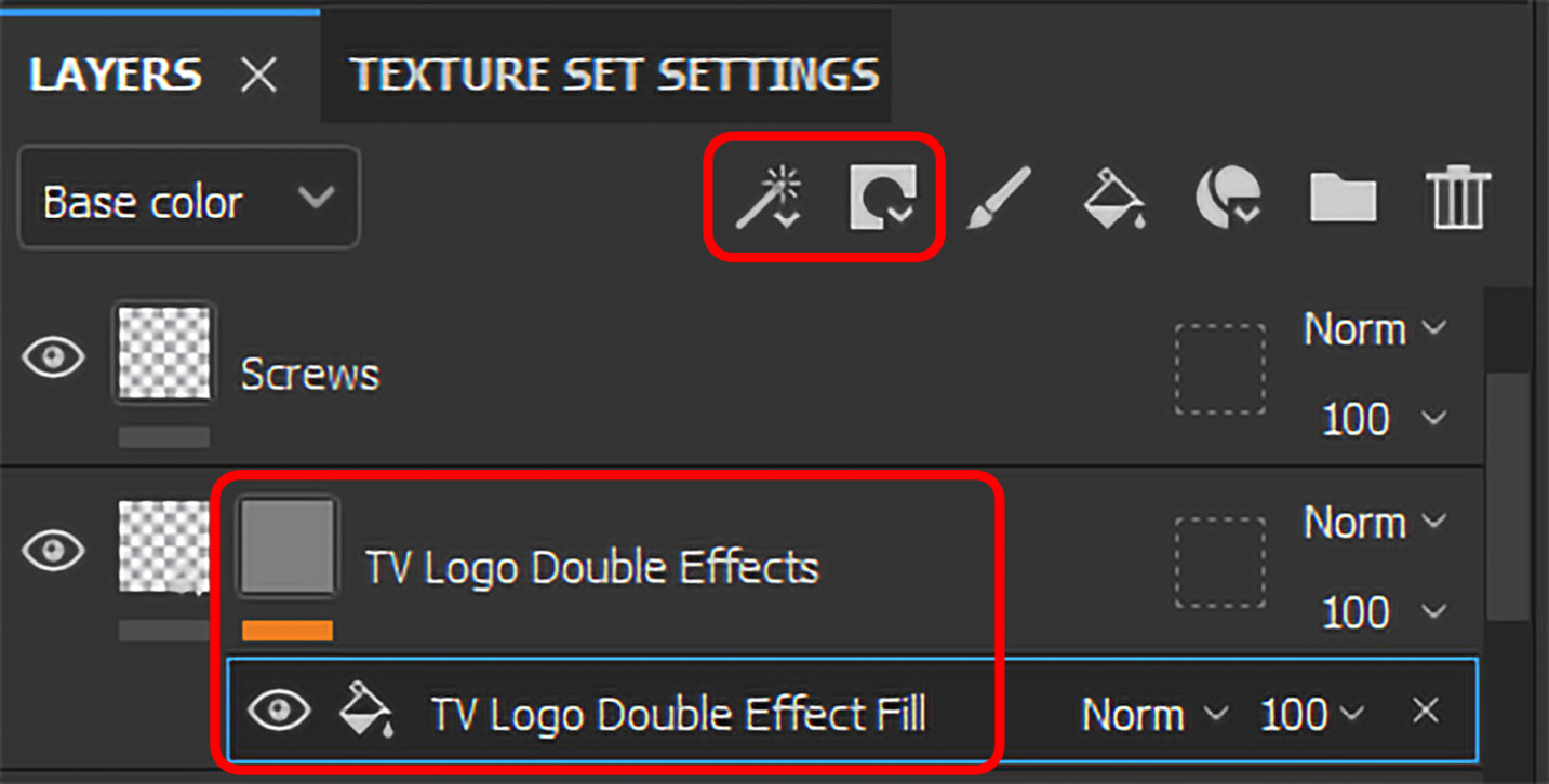 Figure 6.35 – Adding a black mask and Fill layer to the TV Logo Double Effects layer
