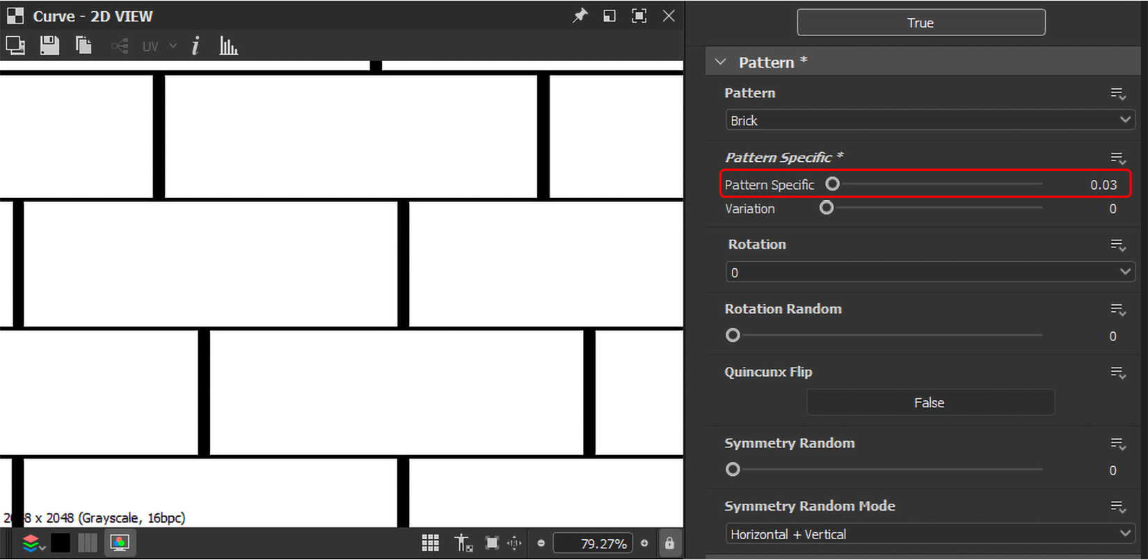 Figure 8.45 – Changing the Pattern Specific value of Tile Generator
