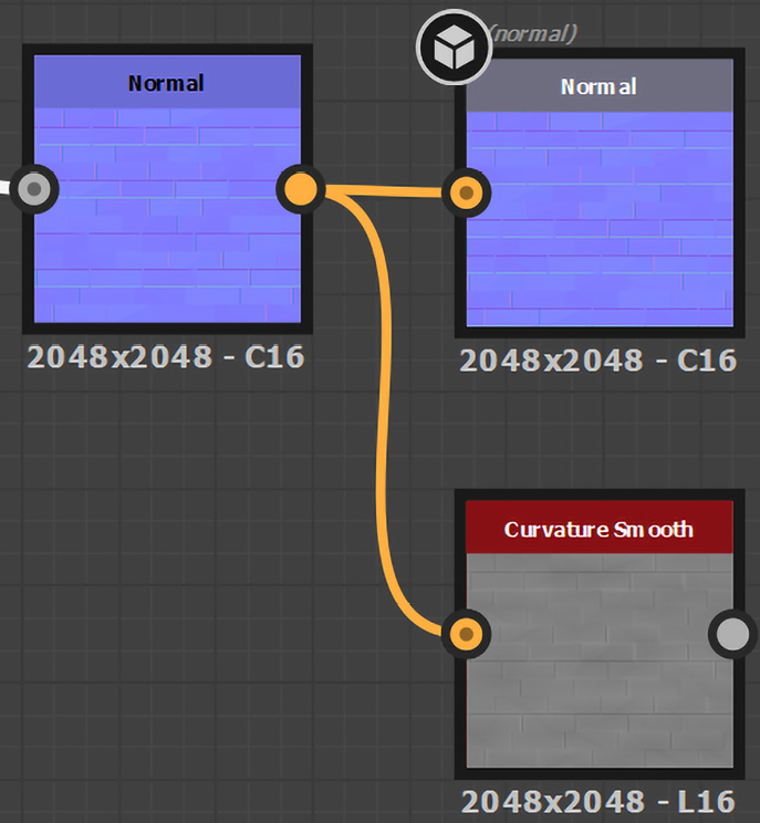 Figure 8.49 – Adding the Curvature Smooth node
