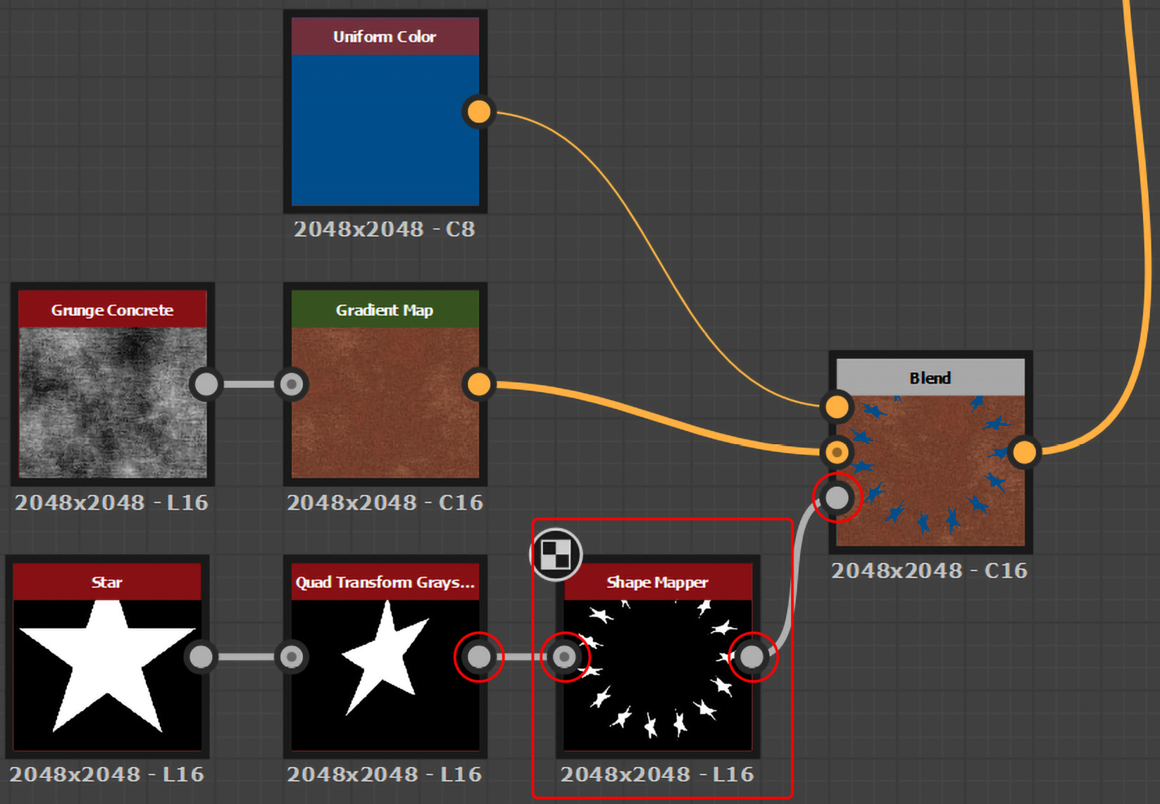 Figure 8.59 – Adding the Shape Mapper node
