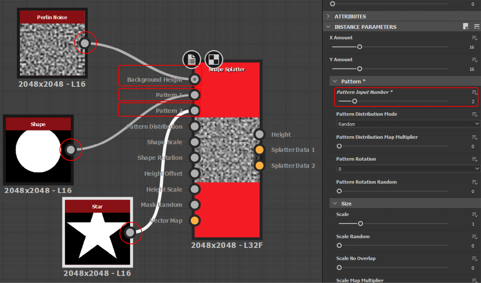 Figure 8.64 – Connecting the nodes to Shape Splatter
