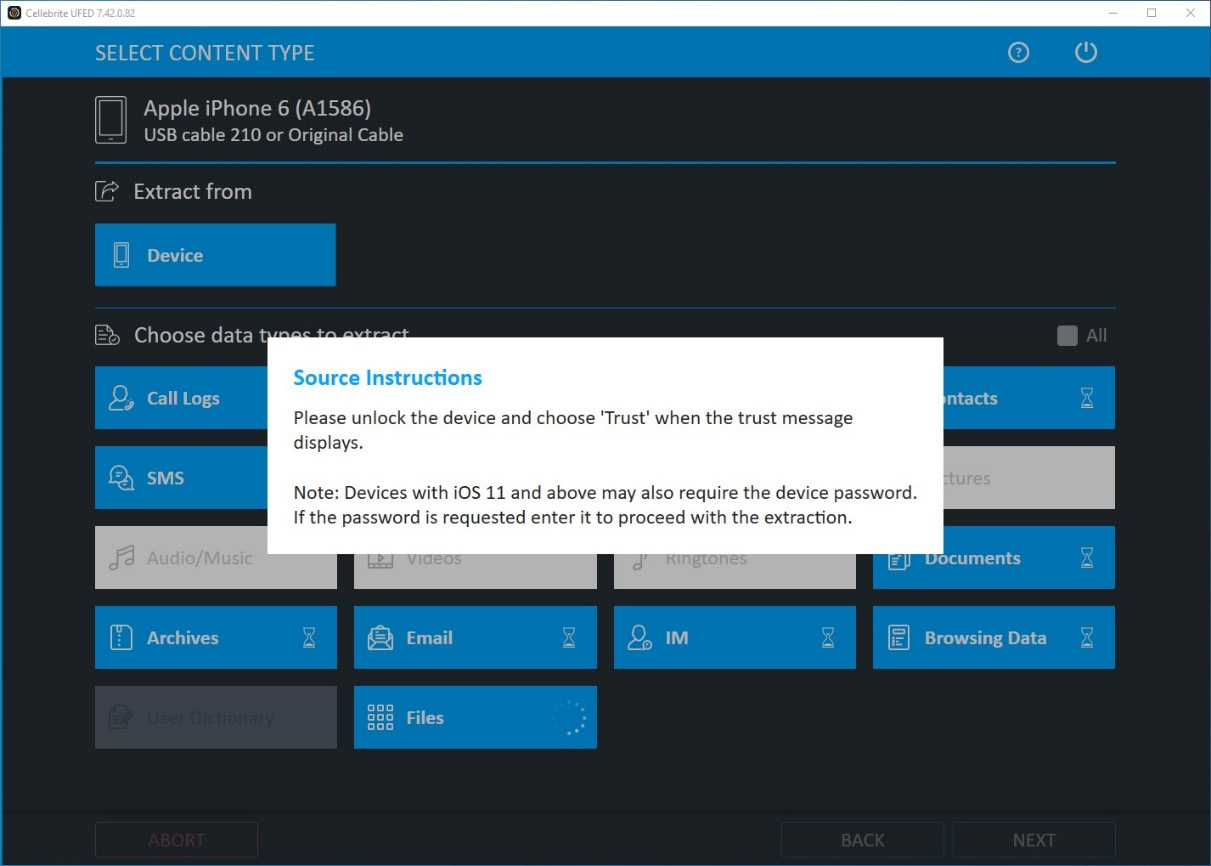 Figure 2.12 – Establish pairing between the workstation and the device
