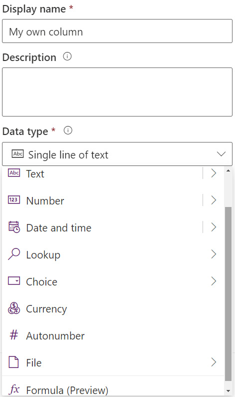 Figure 10.9 – Data type for a new column
