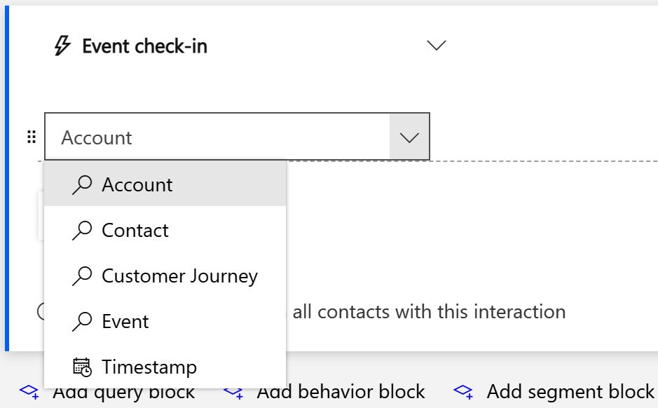 Figure 3.11: Event check-in interaction chosen
