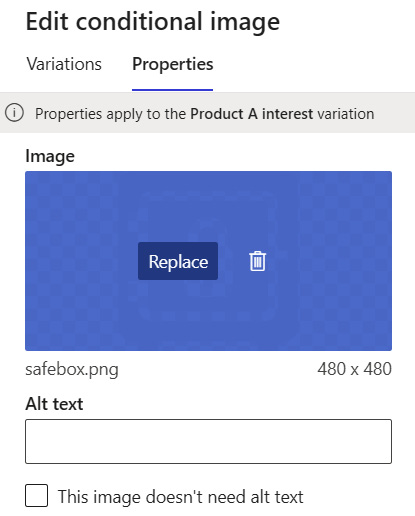 Figure 5.21 – Changing the image for customers that met the condition
