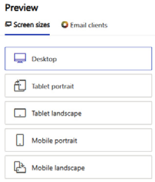 Figure 5.38 – Different screen sizes to preview
