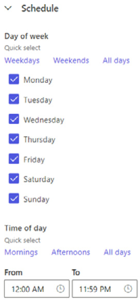 Figure 6.21 – Schedule in a waiting tile
