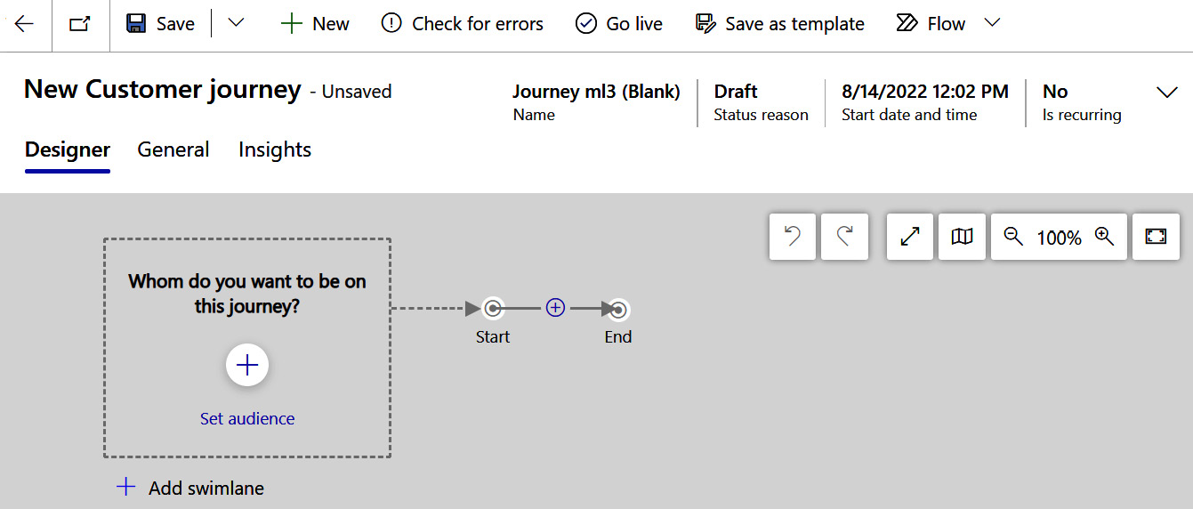 Figure 6.4 – Blank customer journey
