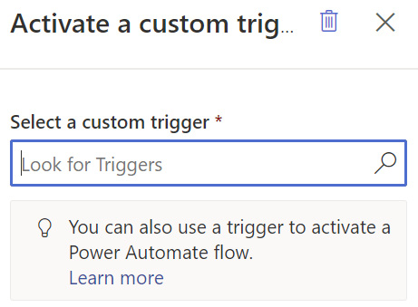 Figure 7.46 – Select a custom trigger

