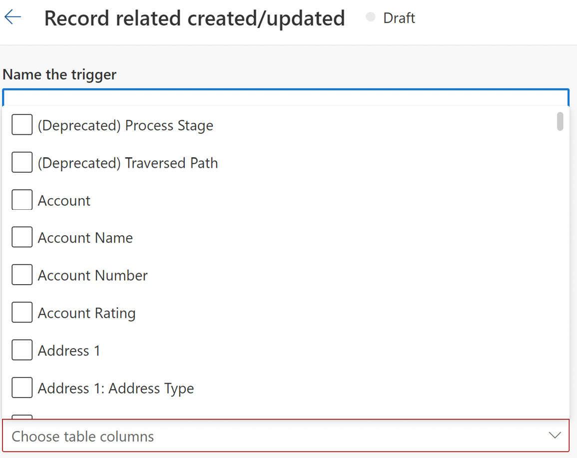 Figure 7.7 – Attribute updates that should activate the trigger

