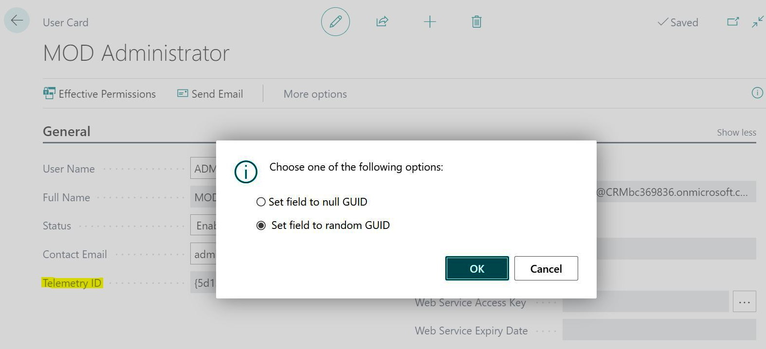 Figure 4.21 – User Telemetry ID
