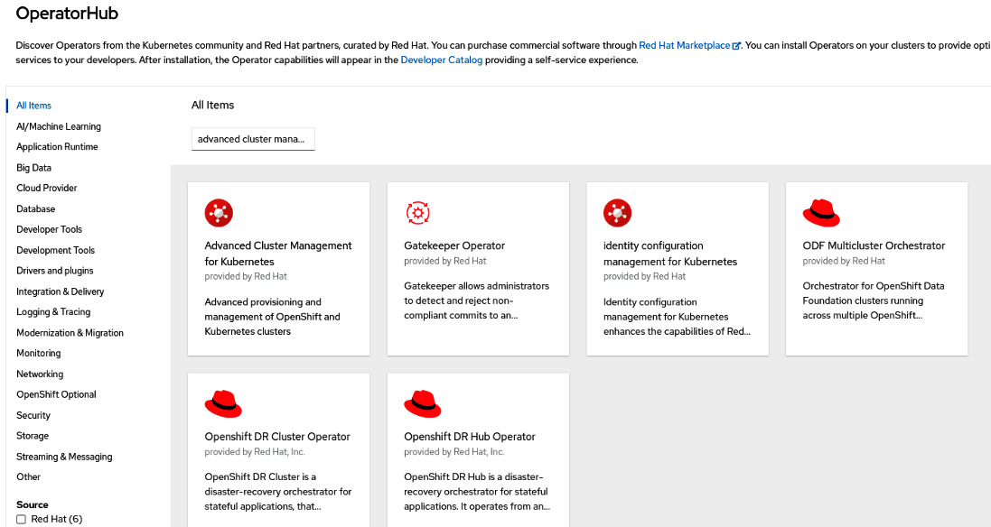 Figure 11.3 – Advanced Cluster Management for Kubernetes on OperatorHub
