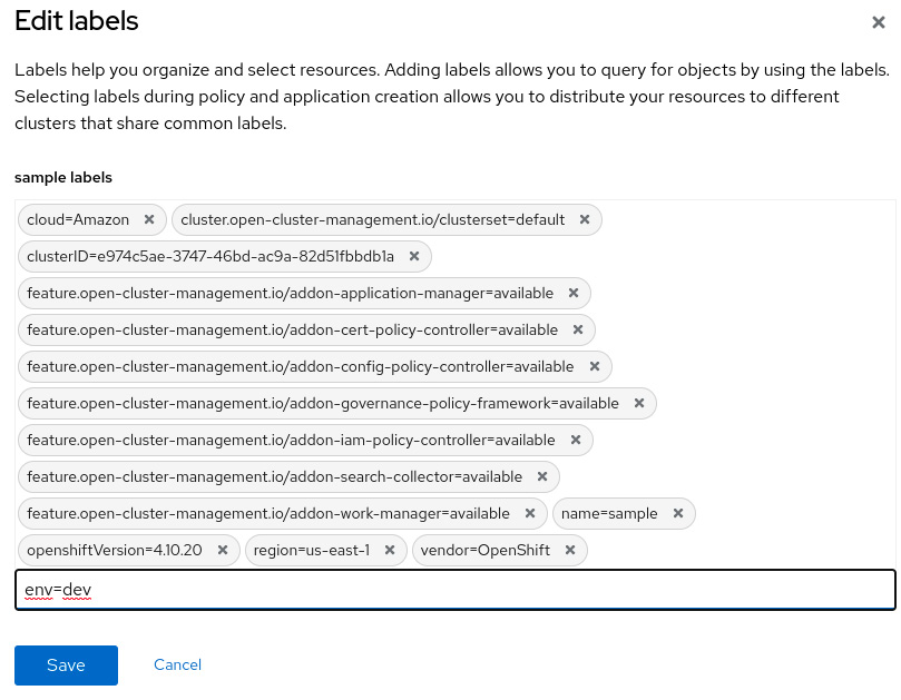 Figure 11.31 – Adding a label in a cluster
