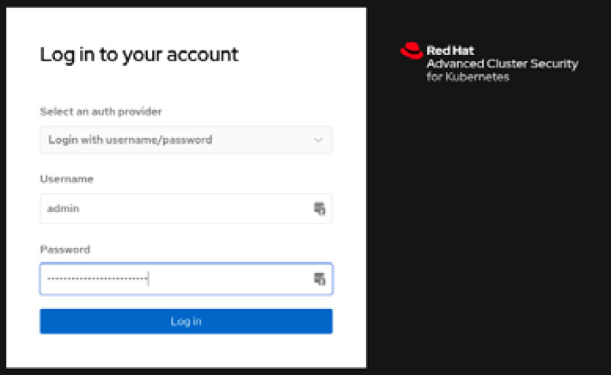 Figure 12.12 – Red Hat ACS login page
