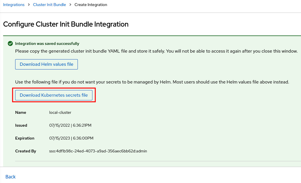 Figure 12.17 – Generating the init bundle
