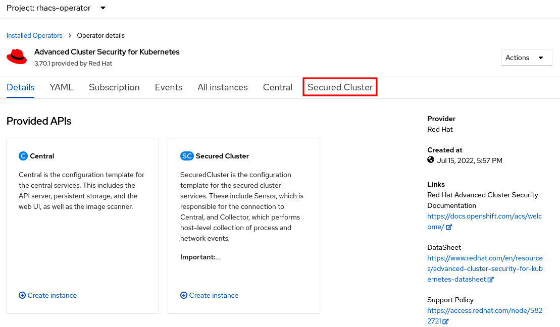 Figure 12.19 – Creating a new secured cluster
