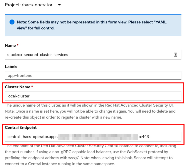 Figure 12.20 – Adding a secured cluster
