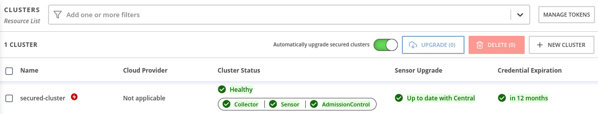 Figure 12.21 – Secured cluster health
