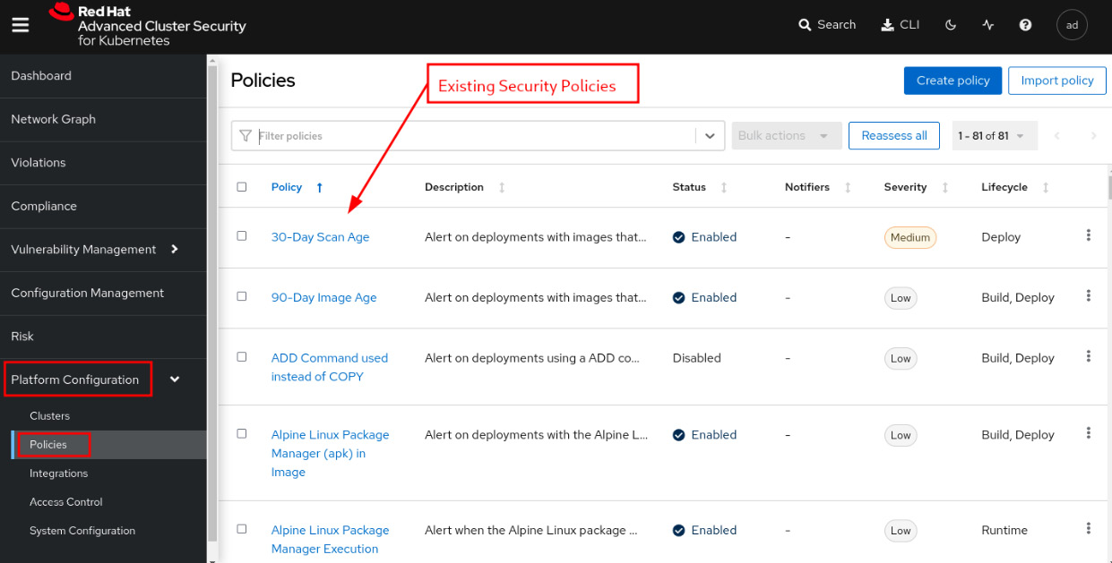 Figure 12.22 – Security policies
