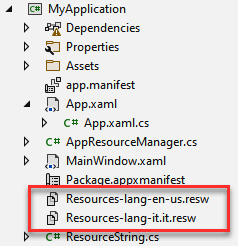 Figure 3.6 – An application that supports localization in English and Italian but using a different naming convention
