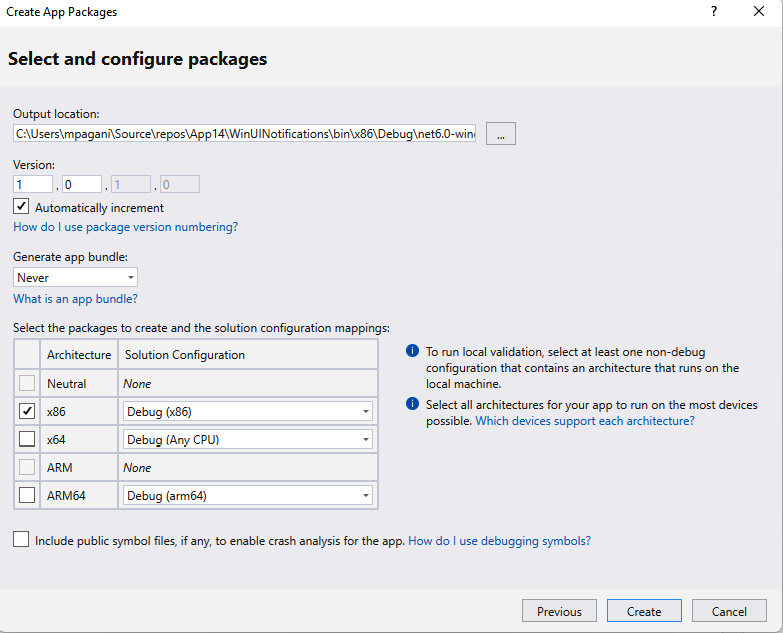 Figure 11.3 – The option to configure the packages you want to generate
